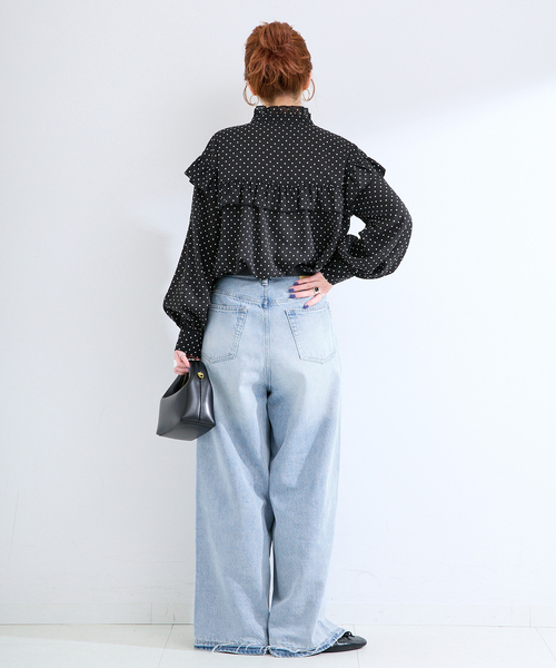 B.C STOCK（ベーセーストック）の「【一部WEB限定カラーあり】ドット無地アソートフリルブラウス（シャツ/ブラウス・レディース・ホワイト/ホワイト系その他/ブラック系その他/ブラック・FREE）」の21枚目の写真