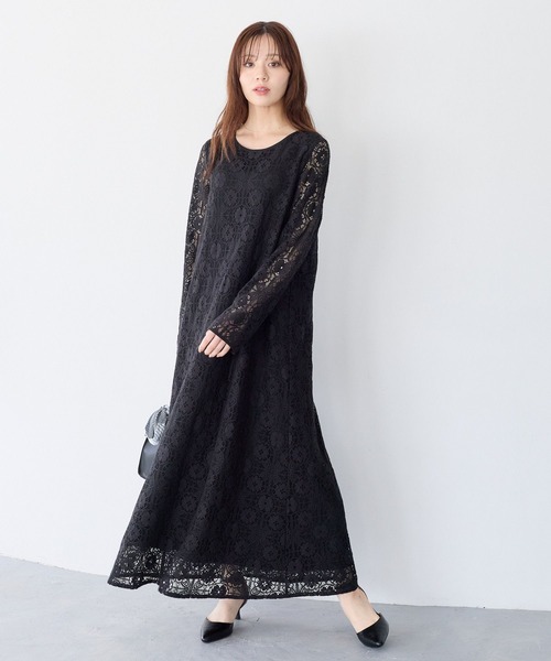 Andemiu(アンデミュウ)の「レースワンピース640988(ワンピース・レディース・アイボリー/ブラック・FREE)」の1枚目の写真