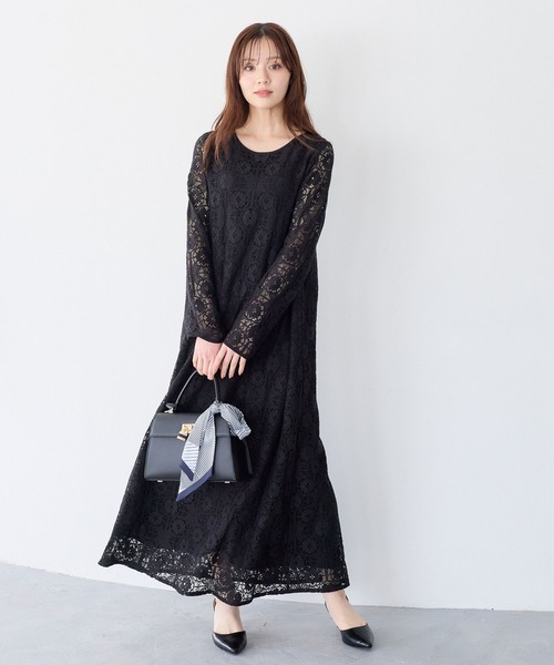 Andemiu(アンデミュウ)の「レースワンピース640988(ワンピース・レディース・アイボリー/ブラック・FREE)」の3枚目の写真