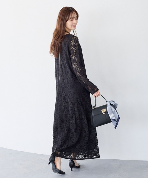 Andemiu(アンデミュウ)の「レースワンピース640988(ワンピース・レディース・アイボリー/ブラック・FREE)」の4枚目の写真