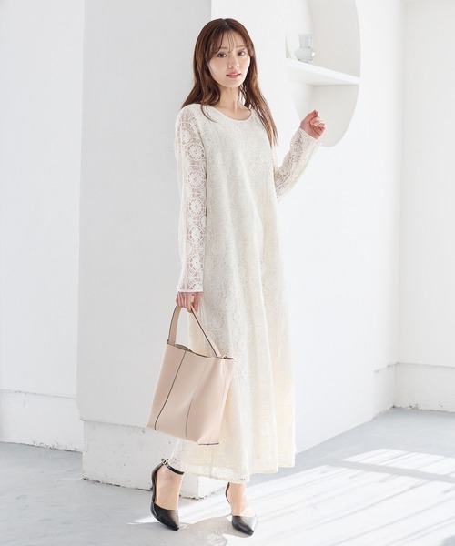 Andemiu(アンデミュウ)の「レースワンピース640988(ワンピース・レディース・アイボリー/ブラック・FREE)」の7枚目の写真