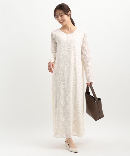 Andemiu(アンデミュウ)の「レースワンピース640988(ワンピース・レディース・アイボリー/ブラック・FREE)」の12枚目の写真