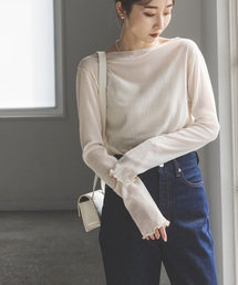 NOBLE（ノーブル）の「《追加》シアークレープジャージロングTシャツ（Tシャツ/カットソー）」