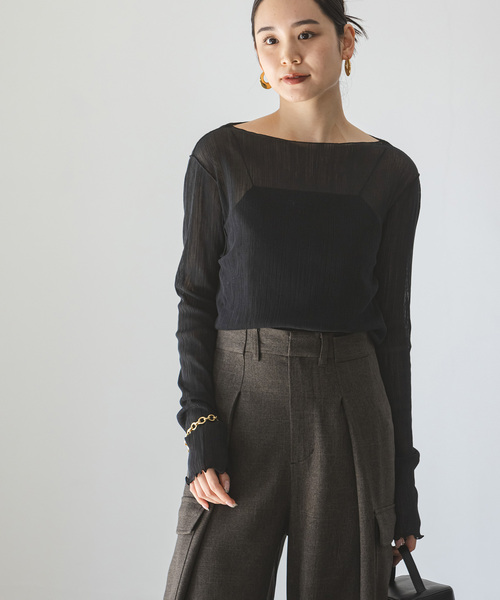 みー♡【Spick and Span】シアークレープジャージロングTシャツ 追加》シアークレープジャージロングTシャツ（Tシャツ/カットソー