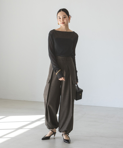 みー♡【Spick and Span】シアークレープジャージロングTシャツ 追加》シアークレープジャージロングTシャツ（Tシャツ/カットソー