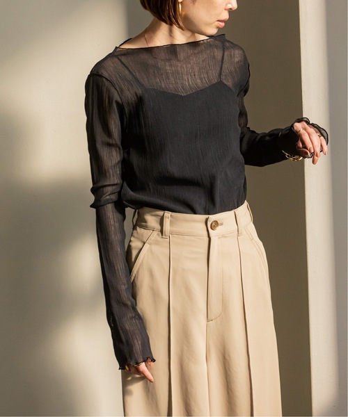 みー♡【Spick and Span】シアークレープジャージロングTシャツ 追加》シアークレープジャージロングTシャツ（Tシャツ/カットソー
