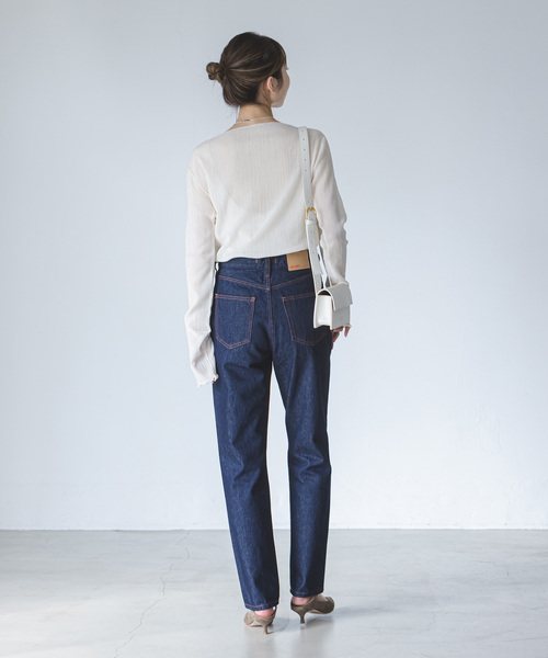 Noble（ノーブル）の「《追加》シアークレープジャージロングTシャツ（Tシャツ/カットソー・レディース・ホワイト/ブラック・FREE）」の6枚目の写真