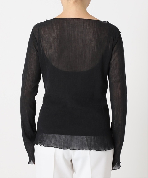 Noble（ノーブル）の「《追加》シアークレープジャージロングTシャツ（Tシャツ/カットソー・レディース・ホワイト/ブラック・FREE）」の11枚目の写真