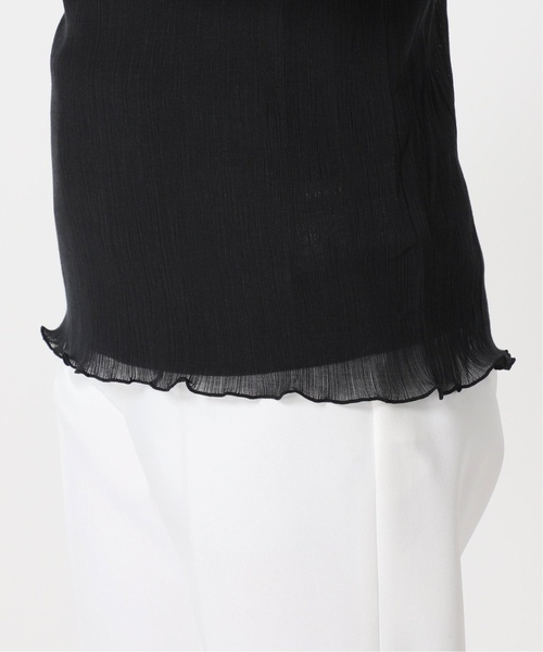 Noble（ノーブル）の「《追加》シアークレープジャージロングTシャツ（Tシャツ/カットソー・レディース・ホワイト/ブラック・FREE）」の16枚目の写真