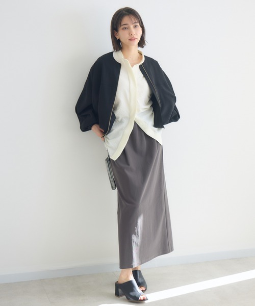 KATHARINE ROSS（キャサリンロス）の「【KATHARINE ROSS】トリコットリブスカート（スカート・レディース・ベージュ/チャコールグレー・FREE）」の9枚目の写真