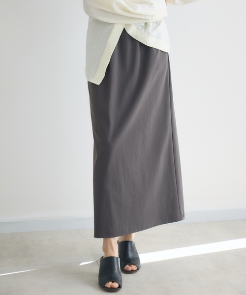 KATHARINE ROSS（キャサリンロス）の「【KATHARINE ROSS】トリコットリブスカート（スカート・レディース・ベージュ/チャコールグレー・FREE）」の4枚目の写真