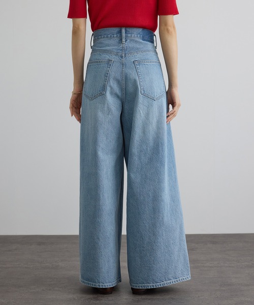 SALON adam et rope'（サロン アダム エ ロペ）の「【WEB限定】フロントタックデニムパンツ（デニムパンツ・レディース・サックスブルー/ブルー系その他4・M/S）」の9枚目の写真