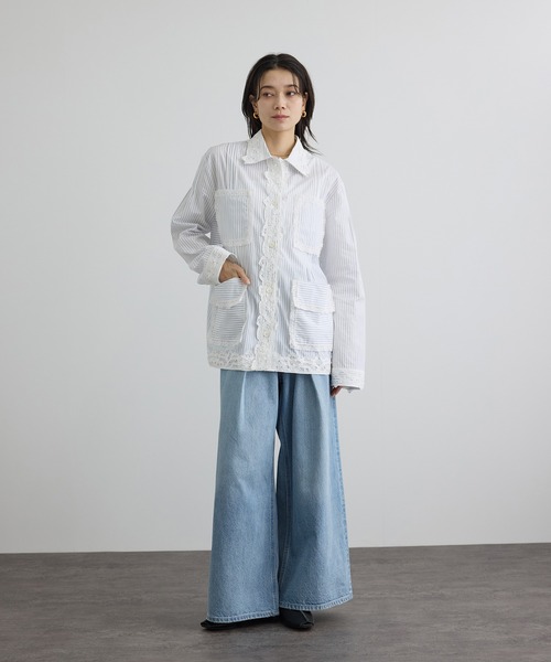 SALON adam et rope'（サロン アダム エ ロペ）の「【WEB限定】フロントタックデニムパンツ（デニムパンツ・レディース・サックスブルー/ブルー系その他4・M/S）」の21枚目の写真