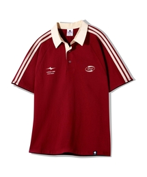 ラグビーカラー半袖Tシャツ GT-372_ホワイト
