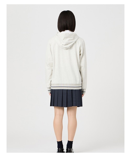 EASTBOY（イーストボーイ）の「パーカー ジップ 長袖 スウェット トレーナー 女子 制服 学生服 中学 高校 スクール（パーカー・キッズ・オフホワイト/ネイビー/ライトグレー・11号/9号）」の11枚目の写真