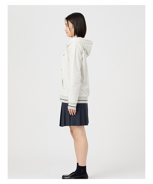 EASTBOY（イーストボーイ）の「パーカー ジップ 長袖 スウェット トレーナー 女子 制服 学生服 中学 高校 スクール（パーカー・キッズ・オフホワイト/ネイビー/ライトグレー・11号/9号）」の10枚目の写真