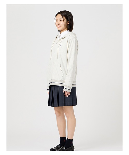 EASTBOY（イーストボーイ）の「パーカー ジップ 長袖 スウェット トレーナー 女子 制服 学生服 中学 高校 スクール（パーカー・キッズ・オフホワイト/ネイビー/ライトグレー・11号/9号）」の9枚目の写真