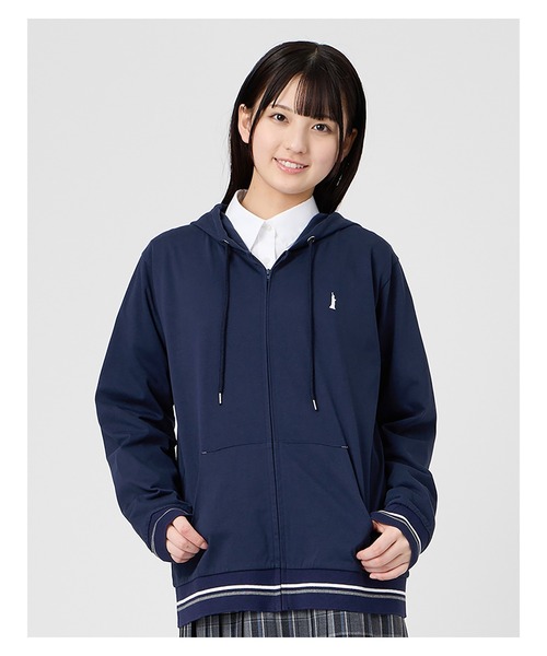 EASTBOY（イーストボーイ）の「パーカー ジップ 長袖 スウェット トレーナー 女子 制服 学生服 中学 高校 スクール（パーカー・キッズ・オフホワイト/ネイビー/ライトグレー・11号/9号）」の13枚目の写真