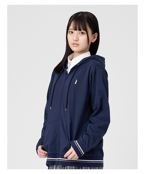 EASTBOY（イーストボーイ）の「パーカー ジップ 長袖 スウェット トレーナー 女子 制服 学生服 中学 高校 スクール（パーカー・キッズ・オフホワイト/ネイビー/ライトグレー・11号/9号）」の14枚目の写真