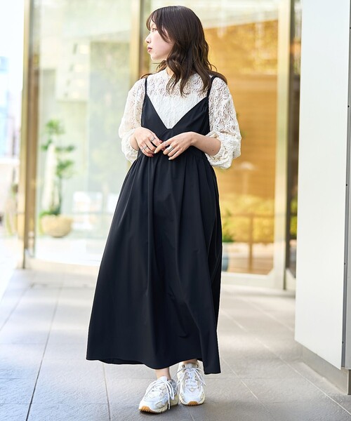 RONEL（ロネル）の「【RONEL】ボーダレス ギャザーキャミワンピース（ワンピース・レディース・オフホワイト/ベージュ/ブラック・FREE）」の20枚目の写真