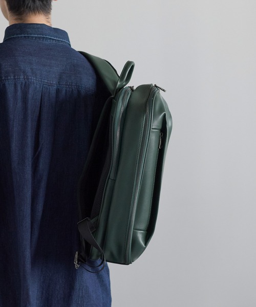 GUSCIO UOMO（グッシオ ウォーモ）の「【グッシオ　ウォーモ】牛革ビジネスリュック　スプリットレザー　通勤通学（ビジネスバッグ・メンズ・ダークグリーン/ブラック系その他/ネイビー/ブラック・FREE）」の18枚目の写真