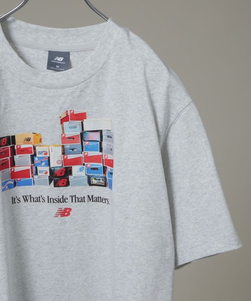 NEW BALANCE（ニューバランス）の「new balance/ボックスTシャツ（Tシャツ/カットソー・メンズ・グレー・M/L）」の4枚目の写真