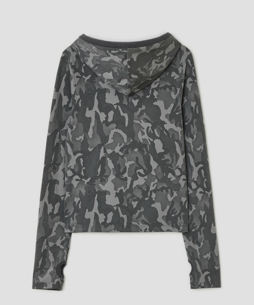 TYPESERVICE（タイプサービス）の「Camo Slim Hoodie [Charcoal]（Tシャツ/カットソー・レディース・その他・FREE）」の3枚目の写真