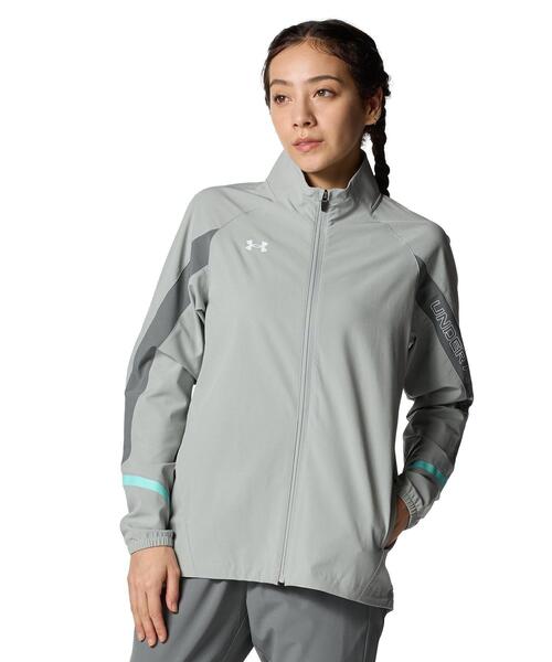 UNDER ARMOUR(アンダーアーマー)の「UAウーブン ジャケット(トレーニング/レディース)(その他アウター・レディース・グレー系その他・L/M/S/XL)」の1枚目の写真