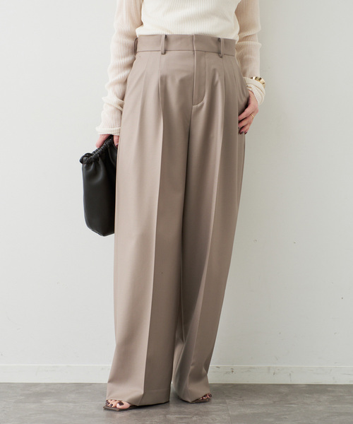 Deuxieme Classe（ドゥーズィエムクラス）の「*Tapered タックパンツ（スラックス・レディース・グレー/ベージュ系その他・36/38/34）」の2枚目の写真