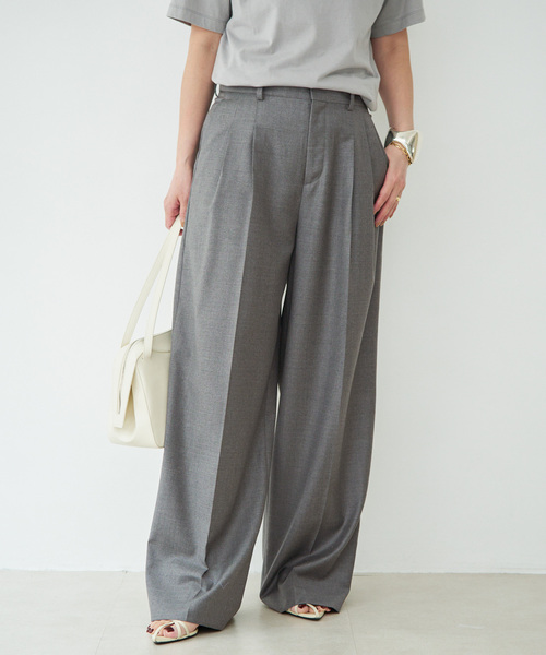 Deuxieme Classe（ドゥーズィエムクラス）の「*Tapered タックパンツ（スラックス・レディース・グレー/ベージュ系その他・36/38/34）」の5枚目の写真