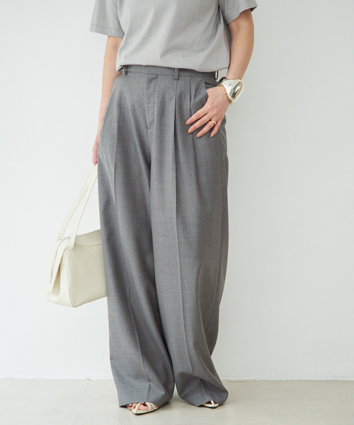 Deuxieme Classe（ドゥーズィエムクラス）の「*Tapered タックパンツ（スラックス・レディース・グレー/ベージュ系その他・36/38/34）」の6枚目の写真