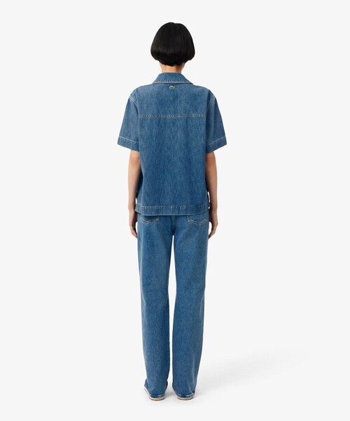 LACOSTE(ラコステ)の「ハイウエスト ストレッチストレートデニムパンツ(デニムパンツ・レディース・ブルー・40/38/36/34)」の3枚目の写真