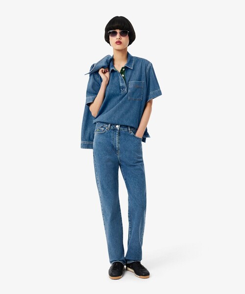 LACOSTE(ラコステ)の「ハイウエスト ストレッチストレートデニムパンツ(デニムパンツ・レディース・ブルー・40/38/36/34)」の9枚目の写真