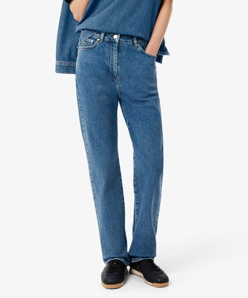LACOSTE(ラコステ)の「ハイウエスト ストレッチストレートデニムパンツ(デニムパンツ・レディース・ブルー・40/38/36/34)」の1枚目の写真