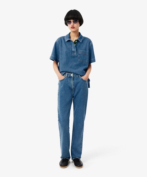 LACOSTE(ラコステ)の「ハイウエスト ストレッチストレートデニムパンツ(デニムパンツ・レディース・ブルー・40/38/36/34)」の8枚目の写真