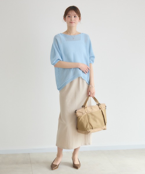 story.(ストーリー)の「【story.】メッシュポケットミドルトートバッグ(トートバッグ・レディース・ブラック/ライトベージュ・MEDIUM)」の12枚目の写真