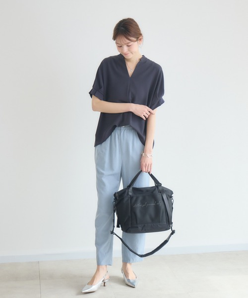 story.(ストーリー)の「【story.】メッシュポケットミドルトートバッグ(トートバッグ・レディース・ブラック/ライトベージュ・MEDIUM)」の4枚目の写真