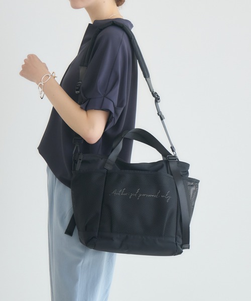 story.(ストーリー)の「【story.】メッシュポケットミドルトートバッグ(トートバッグ・レディース・ブラック/ライトベージュ・MEDIUM)」の6枚目の写真