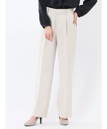 m.f.editorial | 【ストレッチ UV ウォッシャブル】m.f.エディトリアル レディース トリアセライク ワイドパンツ ライトグレー(セットアップ可能)(スーツパンツ)