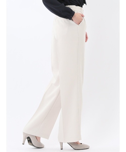 m.f.editorial（エムエフエディトリアル）の「【ストレッチ UV ウォッシャブル】m.f.エディトリアル レディース トリアセライク ワイドパンツ ライトグレー(セットアップ可能)（スーツパンツ・レディース・ライトグレー・X-LARGE/LARGE/MEDIUM/S）」の5枚目の写真