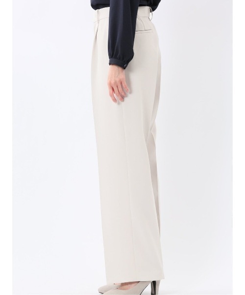 m.f.editorial（エムエフエディトリアル）の「【ストレッチ UV ウォッシャブル】m.f.エディトリアル レディース トリアセライク ワイドパンツ ライトグレー(セットアップ可能)（スーツパンツ・レディース・ライトグレー・X-LARGE/LARGE/MEDIUM/S）」の9枚目の写真