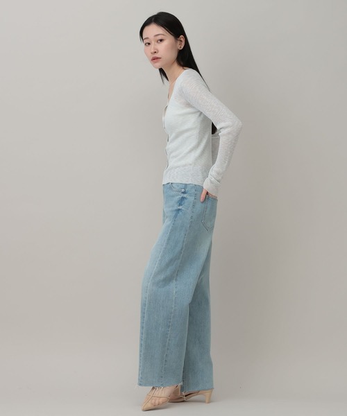 A part by(アパートバイ)の「シアーVカーディガン(カーディガン/ボレロ・レディース・ライトピンク/ブルー系その他2/ライトグレー・FREE)」の5枚目の写真