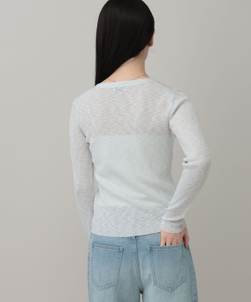 A part by(アパートバイ)の「シアーVカーディガン(カーディガン/ボレロ・レディース・ライトピンク/ブルー系その他2/ライトグレー・FREE)」の10枚目の写真