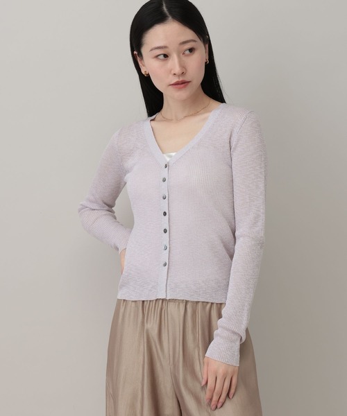 A part by(アパートバイ)の「シアーVカーディガン(カーディガン/ボレロ・レディース・ライトピンク/ブルー系その他2/ライトグレー・FREE)」の13枚目の写真