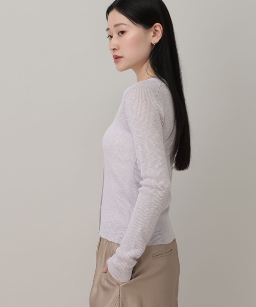 A part by(アパートバイ)の「シアーVカーディガン(カーディガン/ボレロ・レディース・ライトピンク/ブルー系その他2/ライトグレー・FREE)」の14枚目の写真