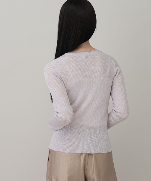 A part by(アパートバイ)の「シアーVカーディガン(カーディガン/ボレロ・レディース・ライトピンク/ブルー系その他2/ライトグレー・FREE)」の15枚目の写真