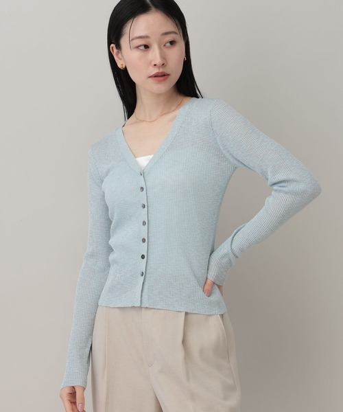 A part by(アパートバイ)の「シアーVカーディガン(カーディガン/ボレロ・レディース・ライトピンク/ブルー系その他2/ライトグレー・FREE)」の17枚目の写真