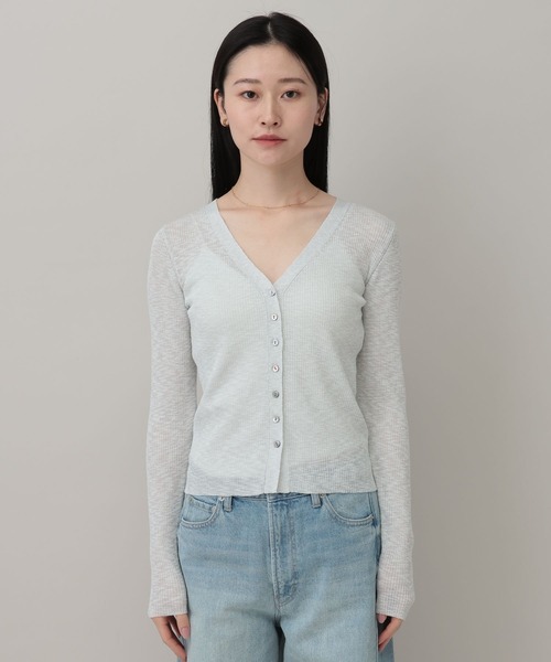 A part by(アパートバイ)の「シアーVカーディガン(カーディガン/ボレロ・レディース・ライトピンク/ブルー系その他2/ライトグレー・FREE)」の20枚目の写真