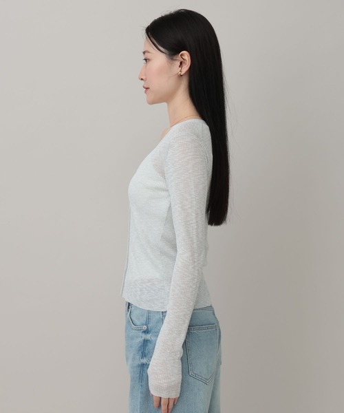 A part by(アパートバイ)の「シアーVカーディガン(カーディガン/ボレロ・レディース・ライトピンク/ブルー系その他2/ライトグレー・FREE)」の21枚目の写真