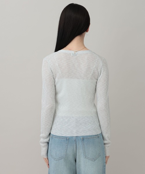 A part by(アパートバイ)の「シアーVカーディガン(カーディガン/ボレロ・レディース・ライトピンク/ブルー系その他2/ライトグレー・FREE)」の22枚目の写真